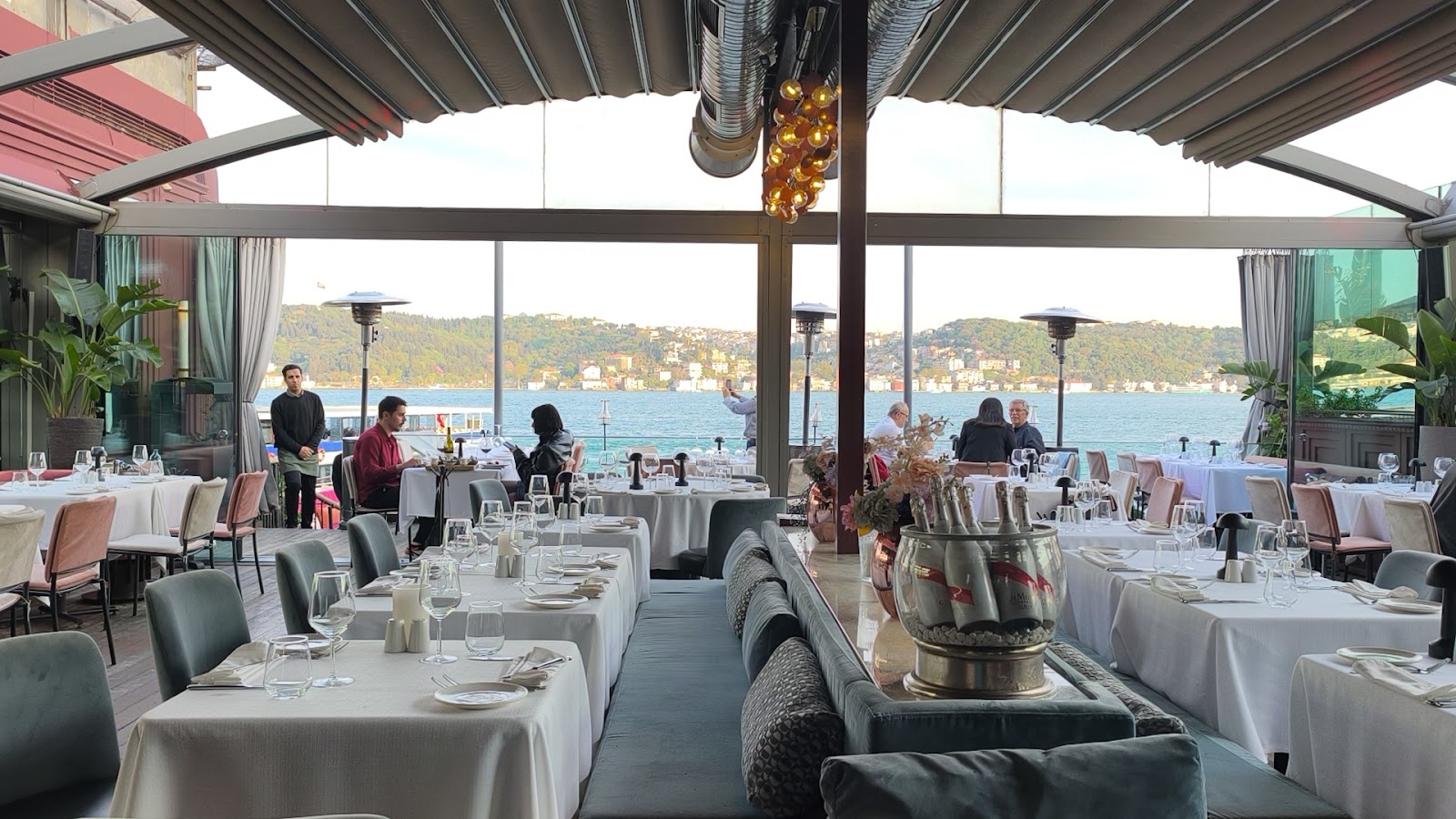 Ruby's waterfront terrace on the Ortaköy shoreline