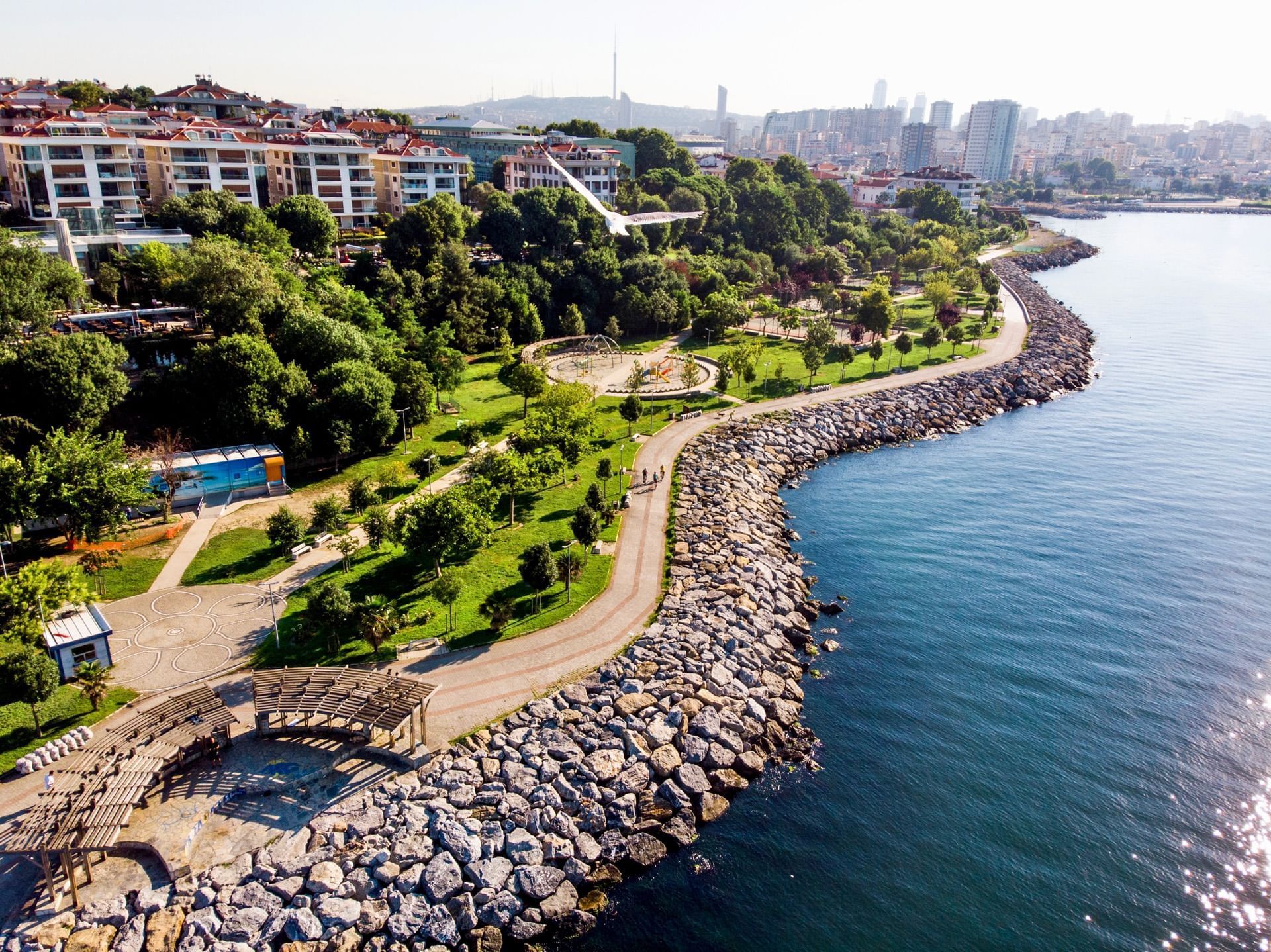 Moda Park's waterfront green space in Kadıköy